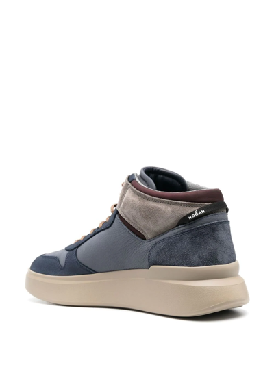 Hogan Sneakers H580 Rebel Midi In Camoscio E Tessuto Blu In 蓝色