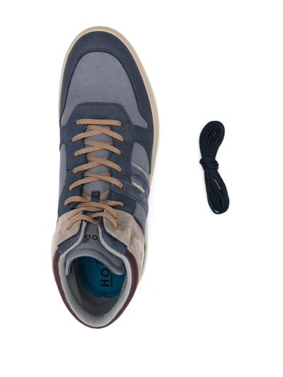 Hogan Sneakers H580 Rebel Midi In Camoscio E Tessuto Blu In 蓝色