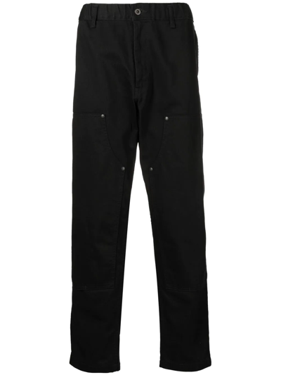 Shop Yohji Yamamoto Straight-leg Cotton Trousers In Black