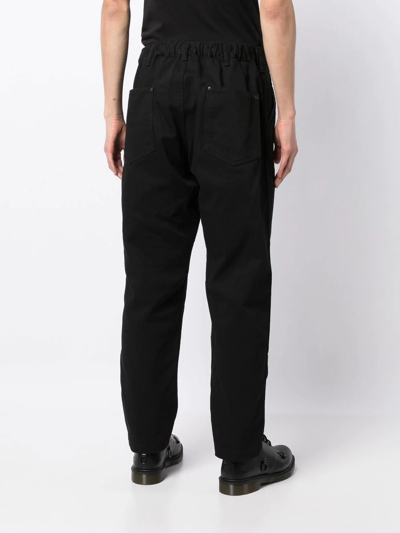 Shop Yohji Yamamoto Straight-leg Cotton Trousers In Black