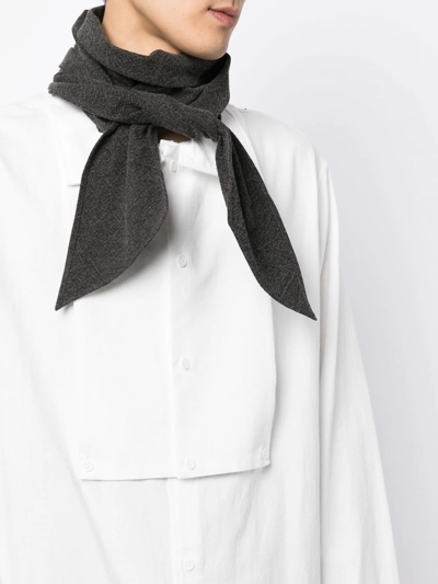Shop Yohji Yamamoto Cotton Long-length Shirt In White