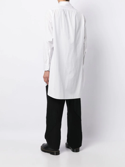 Shop Yohji Yamamoto Cotton Pussy-bow Shirt In White