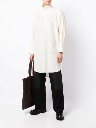 Shop Toogood The Actor High-neck Shirt In 白色