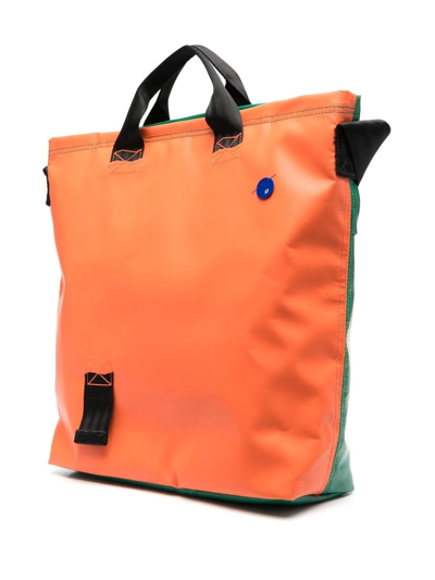 Shop Ader Error Colour-block Tote Bag In 绿色