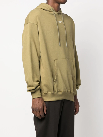 Drôle De Monsieur Slogan-print Drawstring Hoodie In 绿色