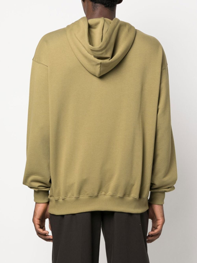 Drôle De Monsieur Slogan-print Drawstring Hoodie In 绿色