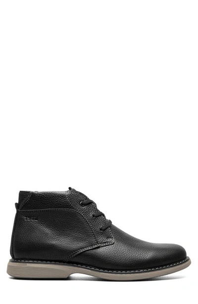 Nunn Bush Otto Plain Toe Chukka Boot In Black Tumbled