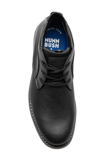 Nunn Bush Otto Plain Toe Chukka Boot In Black Tumbled