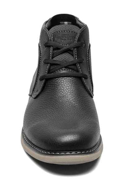 Nunn Bush Otto Plain Toe Chukka Boot In Black Tumbled