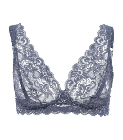 Shop Hanro Lace Moments Soft Cup Bra In Grey
