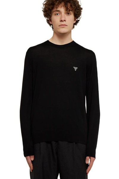 Shop Prada Men's Black Wool Sweater