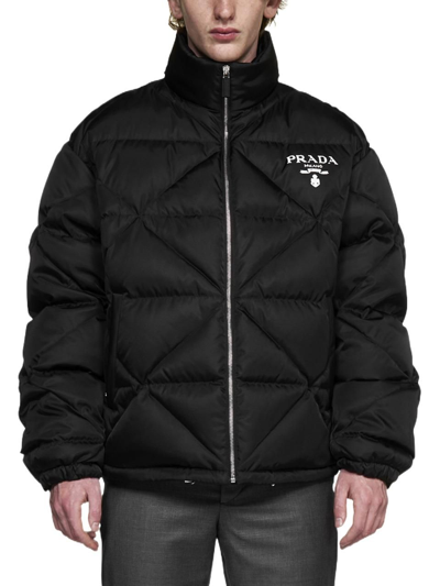 Shop Prada Men's Black Polyamide Down Jacket