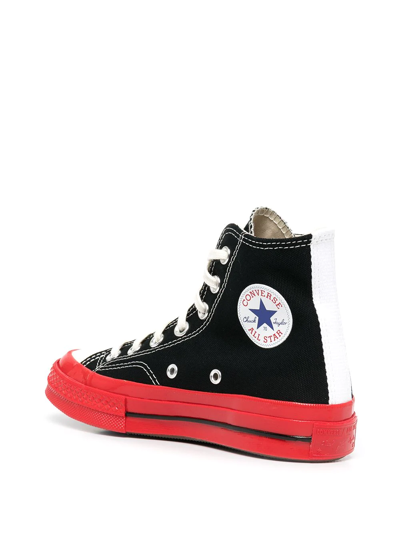 Shop Comme Des Garçons Play X Converse Colour-block High-top Sneakers In Black