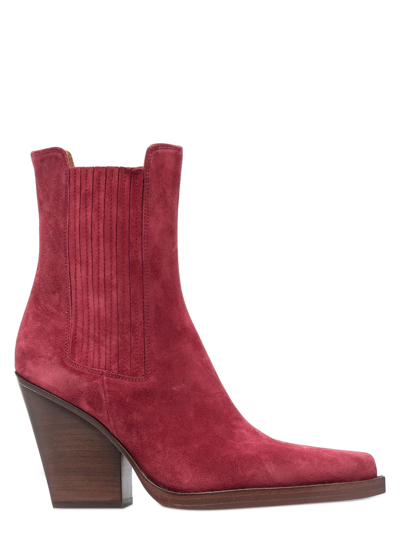 Shop Paris Texas Women's Ankle Boots -  - In Burgundy Leather