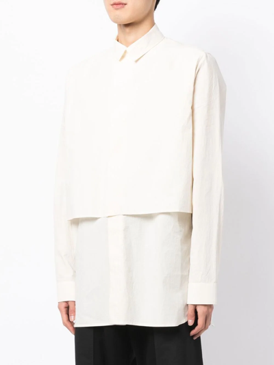 Shop Toogood Layered Textured Shirt In Weiss