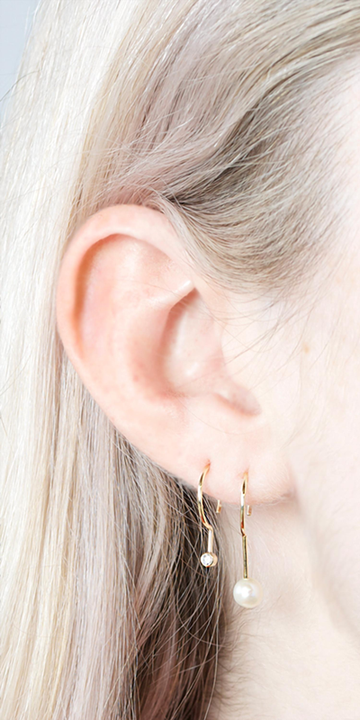 Shop Beaufille Ara Earring In Gold And Pearl In Multi