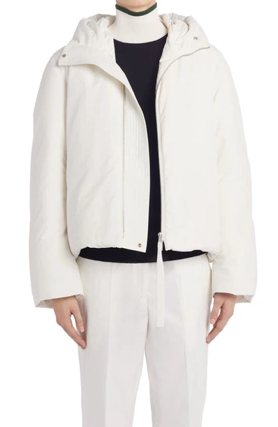 Shop Jil Sander Recycled Down Jacket With Hood In Natural