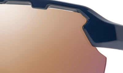Shop Smith Resolve Photochromic 70mm Chromapop™ Oversize Shield Sunglasses In French Navy / Rose Gold Mirror