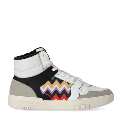 Shop Missoni Basket High White Black Sneaker