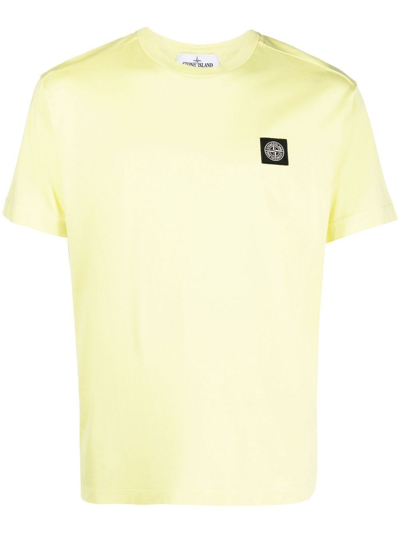 Shop Stone Island T-shirt In Giallo