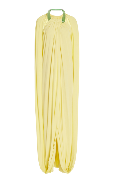 Shop Jonathan Simkhai Women's Jacky Draped Jersey Cocoon Gown In Yellow