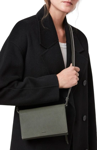 Shop Allsaints Fetch Leather Bag In Khaki Green