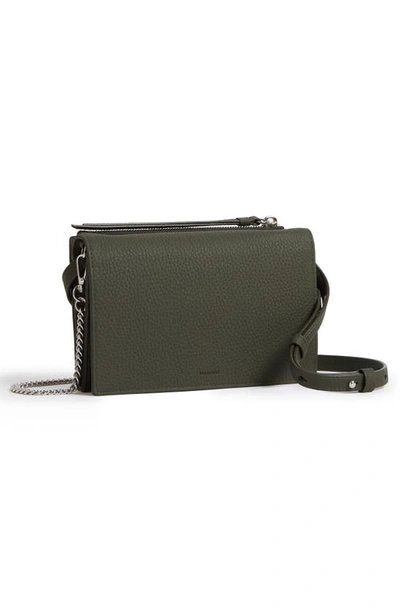 Shop Allsaints Fetch Leather Bag In Khaki Green