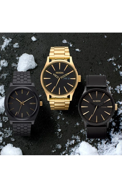 Shop Nixon The Time Teller Bracelet Watch, 37mm In Black/ Silver