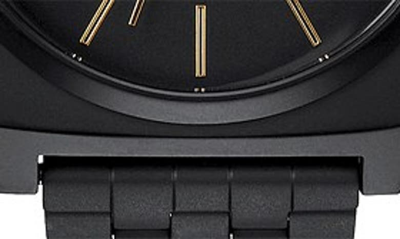 Nixon 'the Time Teller' Stainless Steel Bracelet Watch, 37mm In Black/ Silver