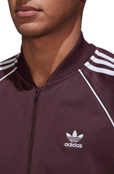 Shop Adidas Originals Adicolor Classics Superstar Track Jacket In Shadow Maroon/ White