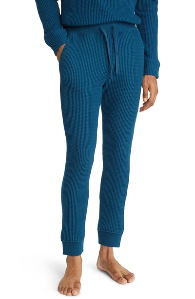 Shop Ugg Glover Thermal Knit Pajama Pants In Midnight Blue