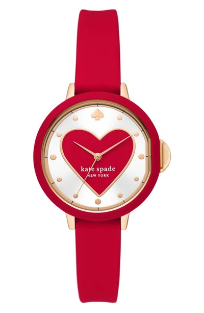 Kate Spade Women's Rose Goldtone & Silicone Strap Watch In Red | ModeSens