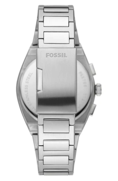 Shop Fossil Everett Chronograph Bracelet Watch, 42mm In Silver