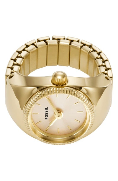 Shop Fossil Ring Watch, 15mm In Gold