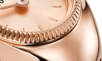 Fossil Women's Ring Watch Two-hand Rose Gold-tone Stainless Steel Bracelet Watch, 15mm In Rose Gold