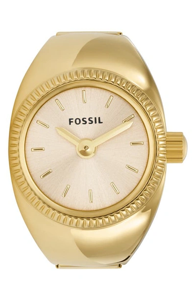 Shop Fossil Ring Watch, 15mm In Gold