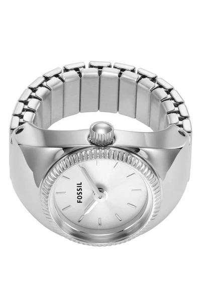 Shop Fossil Ring Watch, 15mm In Silver
