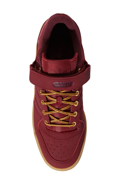 Shop Adidas Originals Forum Low Sneaker In Burgundy/ Maroon/ Gum 3