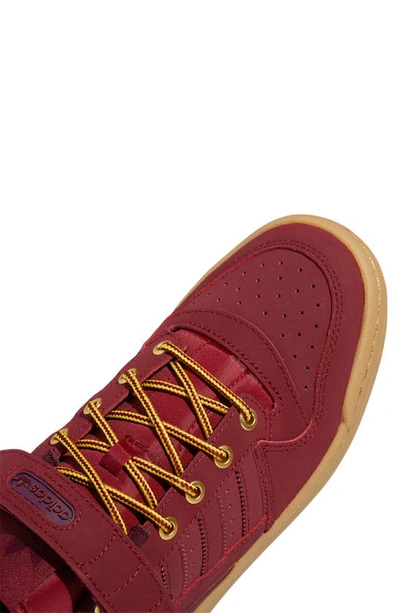 Shop Adidas Originals Forum Low Sneaker In Burgundy/ Maroon/ Gum 3