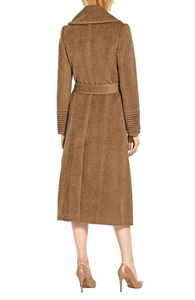 SENTALER Technical Bouclé Alpaca Robe Coat in Dark Camel - Size L