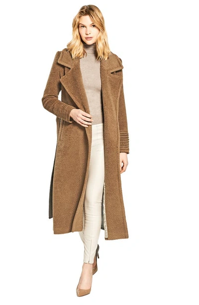 Sentaler Women's Bouclé Notched-collar Long Wrap Coat In Dark Camel