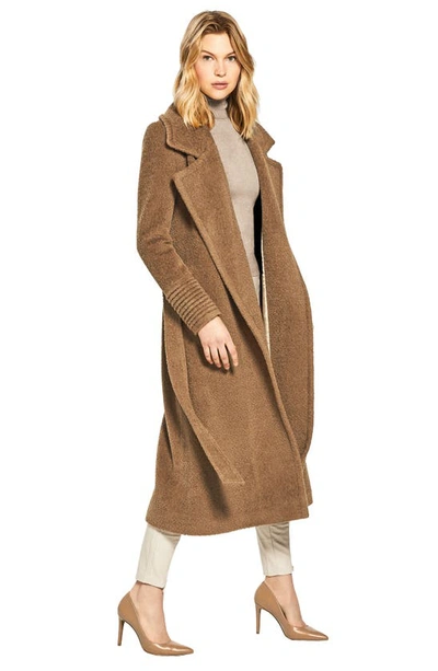 Sentaler Women's Bouclé Notched-collar Long Wrap Coat In Dark Camel