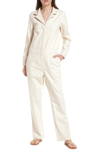 Shop Faherty Overland Stretch Organic Cotton Jumpsuit In Natural