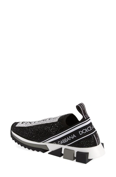 Shop Dolce & Gabbana Sorrento Jeweled Logo Sneaker In Silver/ Black