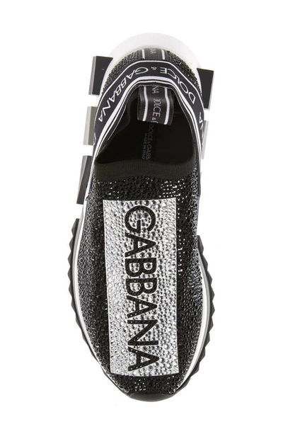 Shop Dolce & Gabbana Sorrento Jeweled Logo Sneaker In Silver/ Black