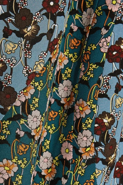 Shop Marni Paneled Printed Silk Crepe De Chine Dress