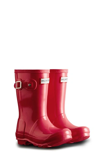 Shop Hunter Original Gloss Waterproof Rain Boot In Rowan Pink