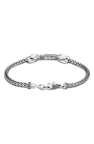 Shop John Hardy Asli Classic Chain Pavé Station Bracelet In Silver/ Black Sapphire/ Black