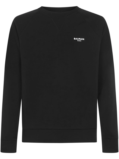 Shop Balmain Sweatshirt In Nero/bianco