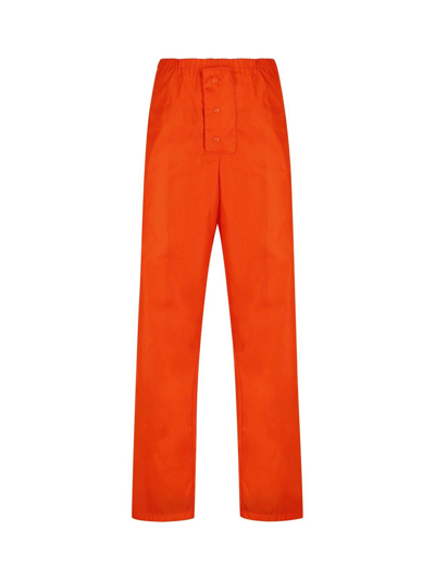 Shop Prada High Waist Straight Leg Pants In Arancio